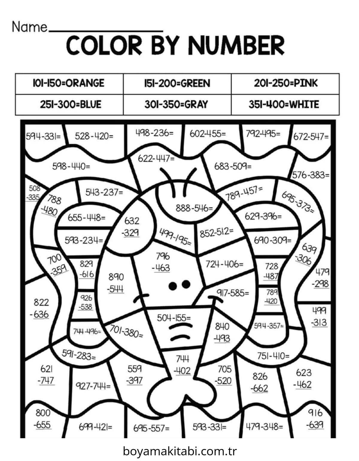 Çıkarma Yöntemiyle Renklendirme